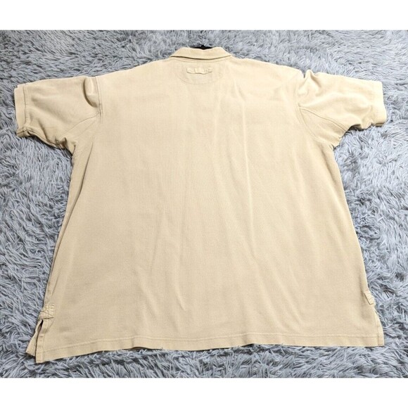Duluth Trading Polo Shirt Mens XL Tan Beige Short Sleeve Heavy Cotton Read Cond. - Picture 2 of 9